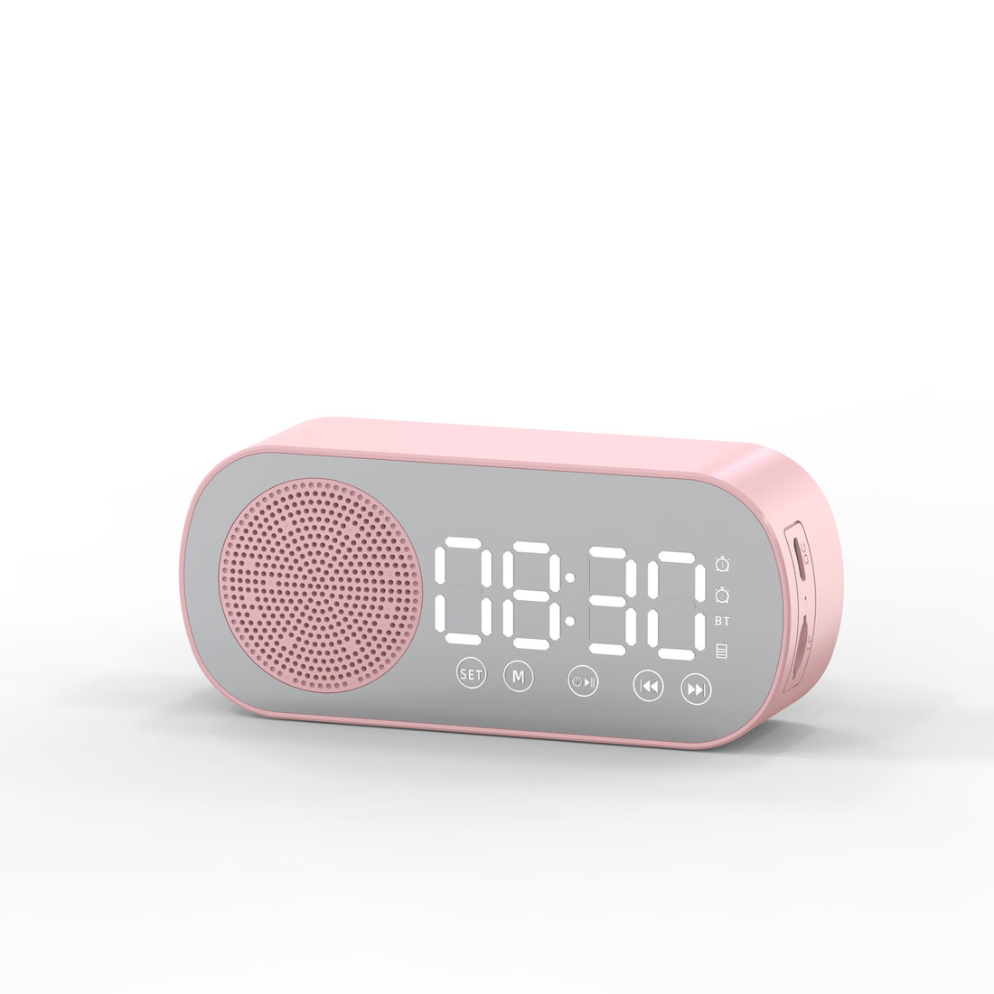 BT Music Alarm Clocks Mirror FM Radio LED Digital Clock 2 Alarm Snooze 24H Electronic Watch Dimming Table Phone Stand USB Clocks